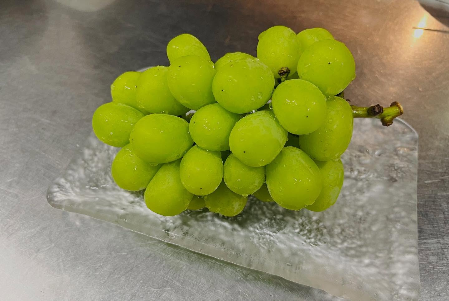 こんにちは！季節の水菓子として福岡県産シャインマスカット入荷してます！食後のデザートに大粒でジューシーなマスカットぜひご賞味くださいその他にもいろいろな季節のお料理ご用意してお待ちしております#九州郷土料理 #九州料理#シャインマスカット#夏野菜#有薫#有薫酒蔵 #有薫神田店 #有薫酒蔵銀座店 #神田#神田グルメ #三越前#三越前グルメ